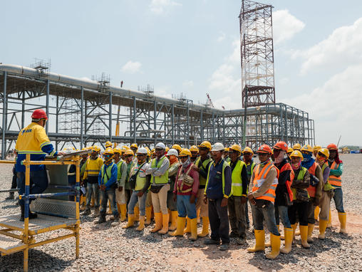 Toolbox talk at Keller project site